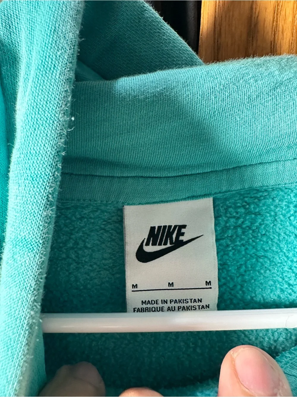 Nike Turquoise Pullover Hoodie with White Logo